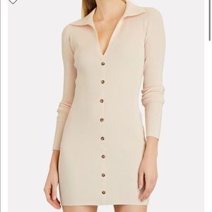Intermix Samira Rib Knit Polo Mini Dress, Light Pink, Small